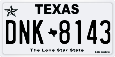 TX license plate DNK8143