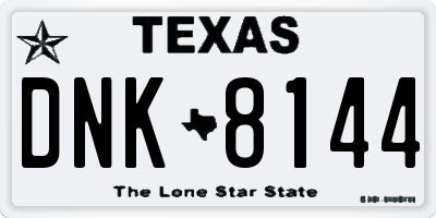 TX license plate DNK8144