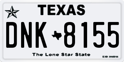 TX license plate DNK8155