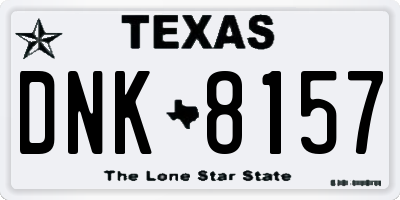 TX license plate DNK8157