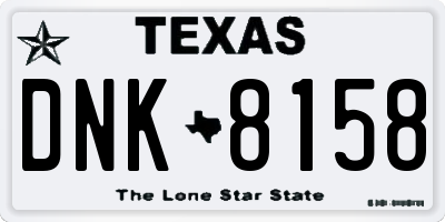 TX license plate DNK8158