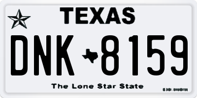 TX license plate DNK8159