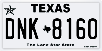 TX license plate DNK8160
