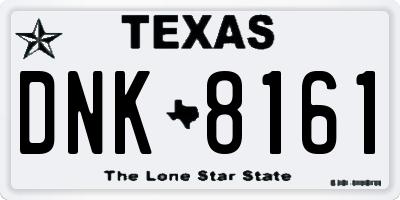 TX license plate DNK8161