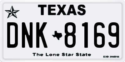 TX license plate DNK8169