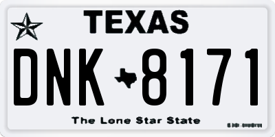 TX license plate DNK8171