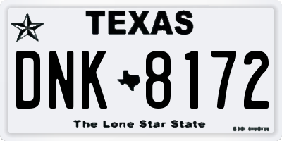TX license plate DNK8172