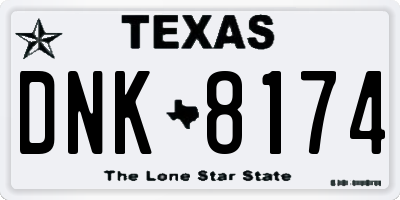 TX license plate DNK8174