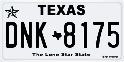 TX license plate DNK8175