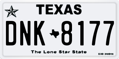 TX license plate DNK8177