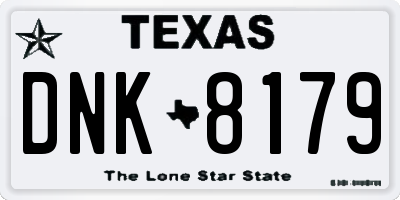 TX license plate DNK8179