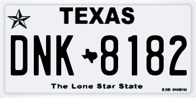 TX license plate DNK8182