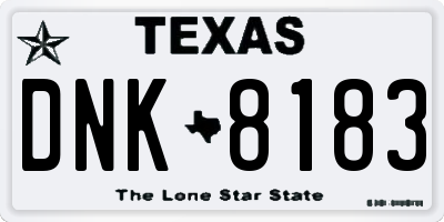 TX license plate DNK8183