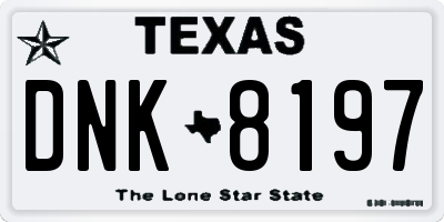 TX license plate DNK8197