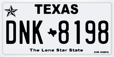 TX license plate DNK8198