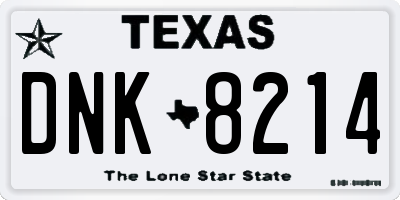 TX license plate DNK8214
