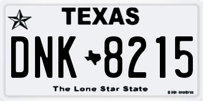 TX license plate DNK8215