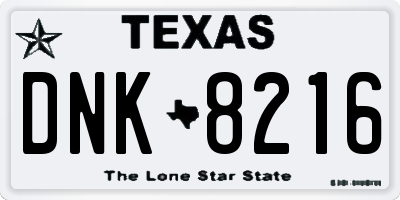 TX license plate DNK8216