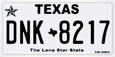 TX license plate DNK8217