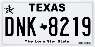 TX license plate DNK8219
