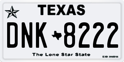 TX license plate DNK8222