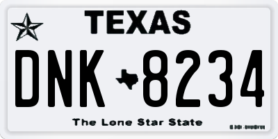 TX license plate DNK8234