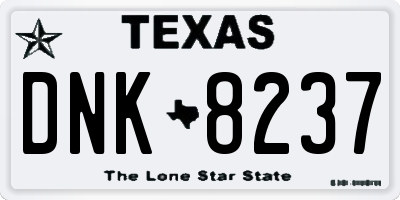 TX license plate DNK8237