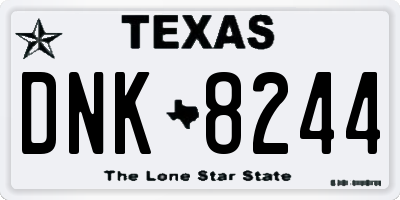 TX license plate DNK8244