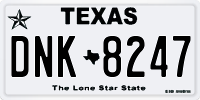 TX license plate DNK8247