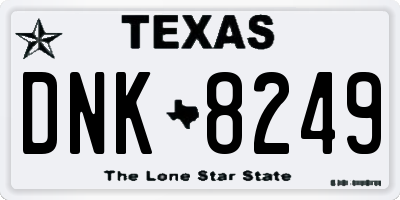 TX license plate DNK8249