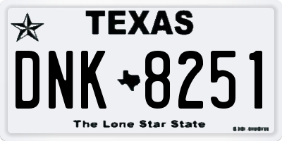 TX license plate DNK8251