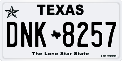 TX license plate DNK8257