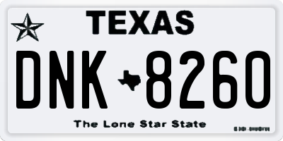 TX license plate DNK8260