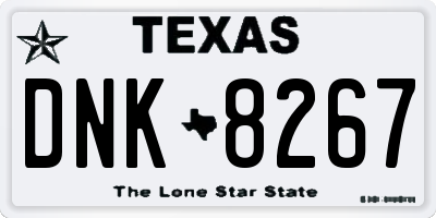 TX license plate DNK8267