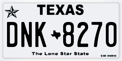 TX license plate DNK8270