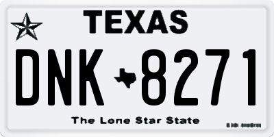 TX license plate DNK8271