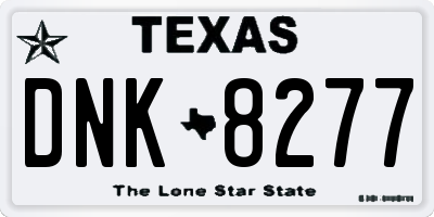 TX license plate DNK8277