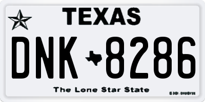 TX license plate DNK8286
