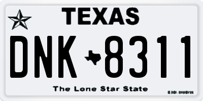 TX license plate DNK8311