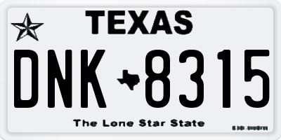 TX license plate DNK8315