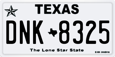 TX license plate DNK8325
