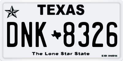 TX license plate DNK8326