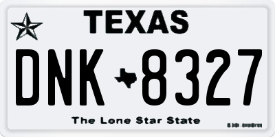 TX license plate DNK8327