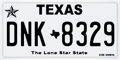 TX license plate DNK8329