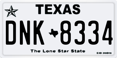 TX license plate DNK8334