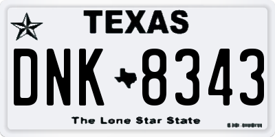 TX license plate DNK8343