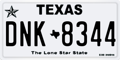 TX license plate DNK8344