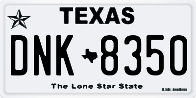 TX license plate DNK8350