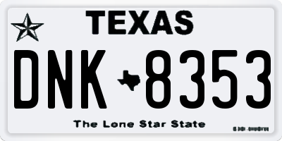 TX license plate DNK8353
