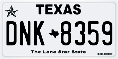 TX license plate DNK8359